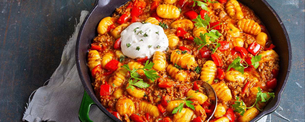 Schneller Bauerntopf mit Gnocchi