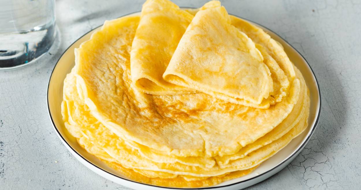 Pfannkuchen ohne Milch mit Mineralwasser