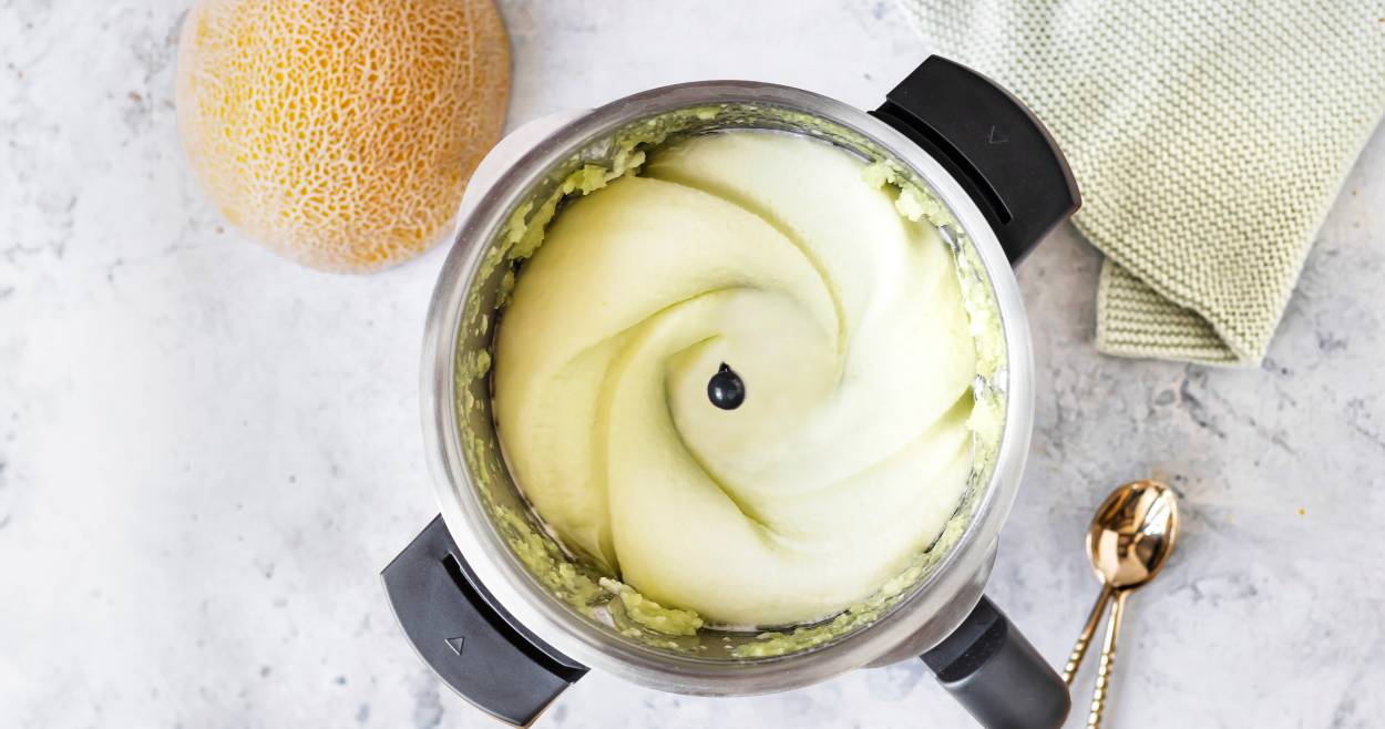 Veganes Melonen-Softeis