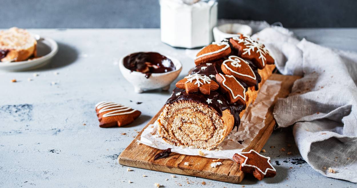 Lebkuchen-Biskuitrolle