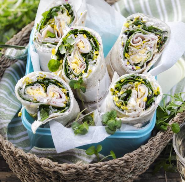 Geflügel-Wraps mit Radieschencreme