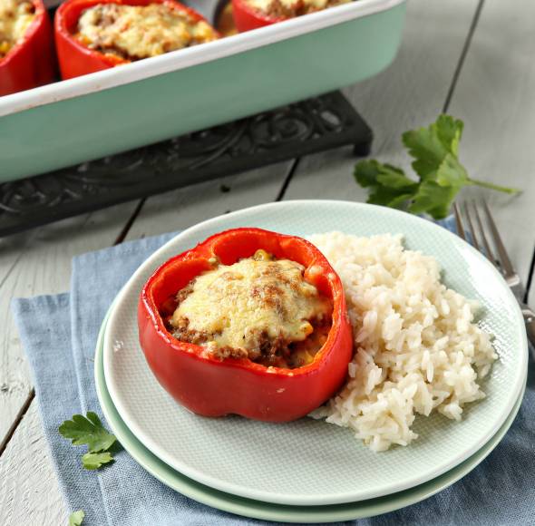 Gefüllte Paprika mit Hackfleisch