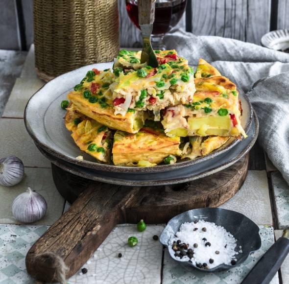 Gemüse-Kartoffel-Tortilla mit Aioli