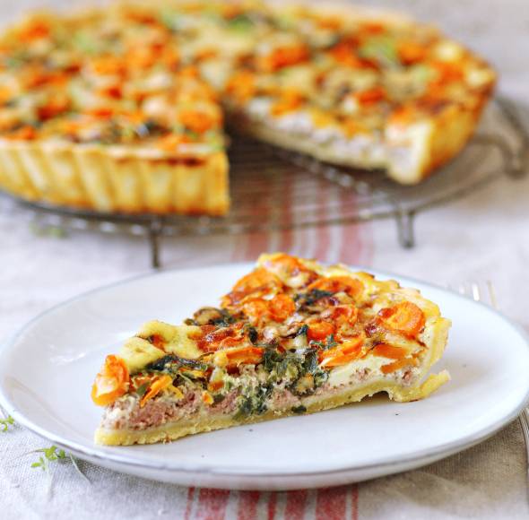 Karottenquiche mit Hackfleisch