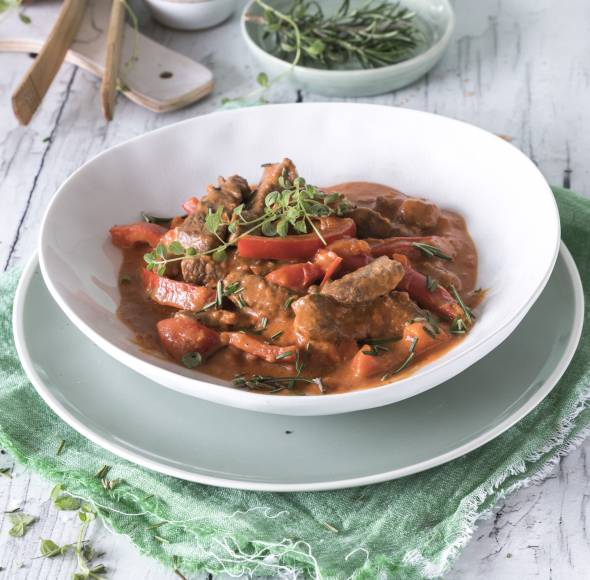 Rindergeschnetzeltes mit Paprika