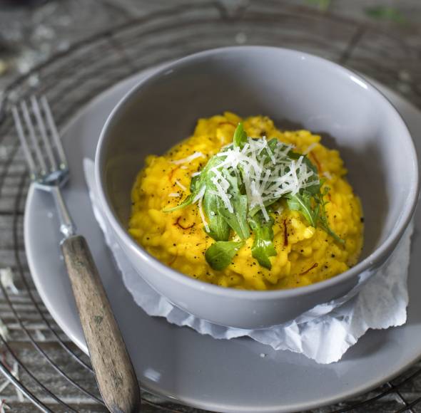 Sonnengelbes Safranrisotto