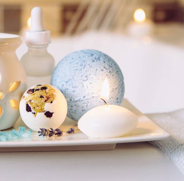 Sprudelnde Badekugeln