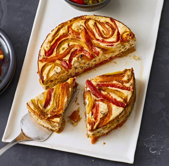 Ziegenkäsekuchen mit Paprika