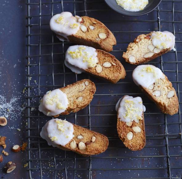 Espresso-Cantuccini mit Limettenzucker