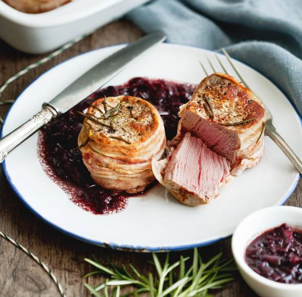 Kalbsmedaillons im Speckmantel