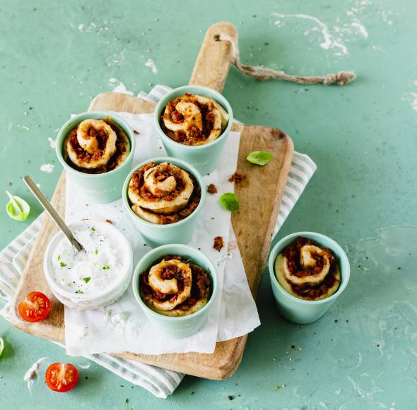 Pizzaschnecken aus dem Dampfgaraufsatz