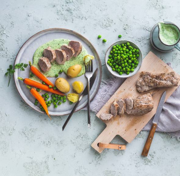 Schweinefilet mit Currysahne mit Kartoffelpüree | ZauberMix