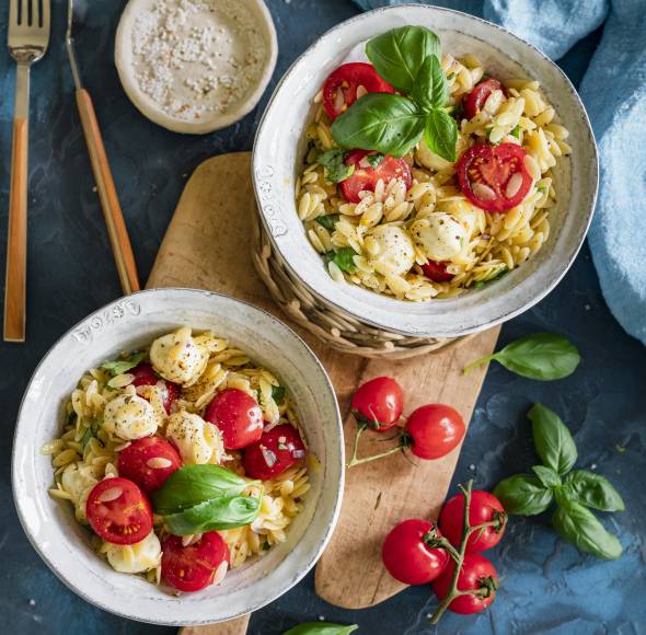 Orzo-Salat Tomate-Mozzarella