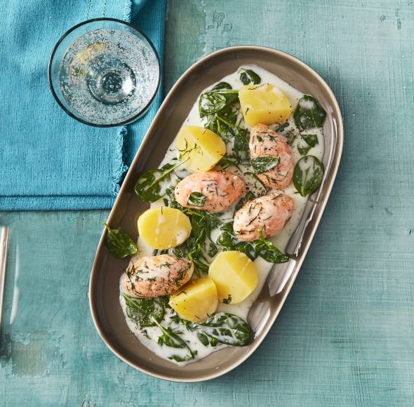 Spargel mit Lachs und Kartoffeln im Monsieur Cuisine | ZauberMix Spargel mit Lachs und Kartoffeln im Monsieur Cuisine | ZauberMix