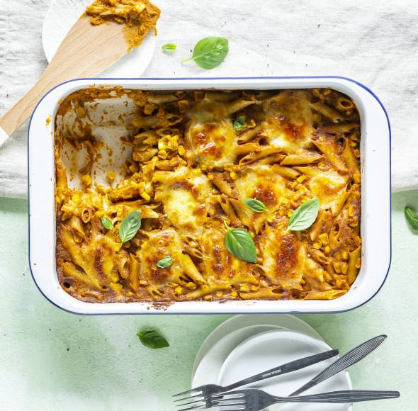 Nudelauflauf mit Mogelgemüse