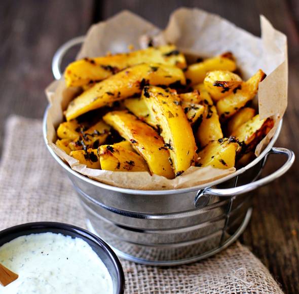 Potato Wedges mit Sour Cream