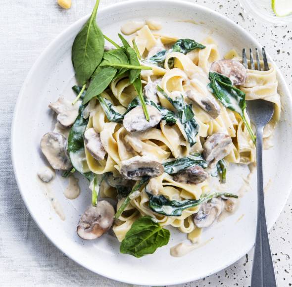 Pilz-Spinat-Tagliatelle