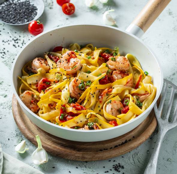 Zoodles mit Garnelen