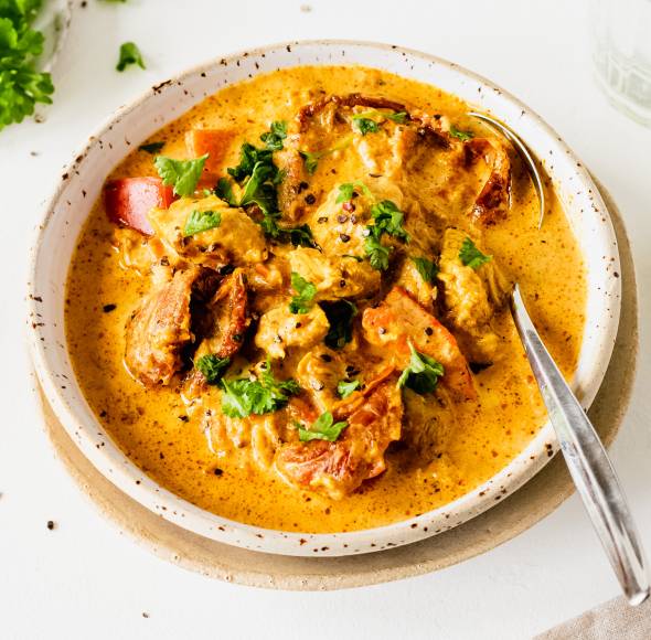 Cremige Hähnchen-Käse-Suppe