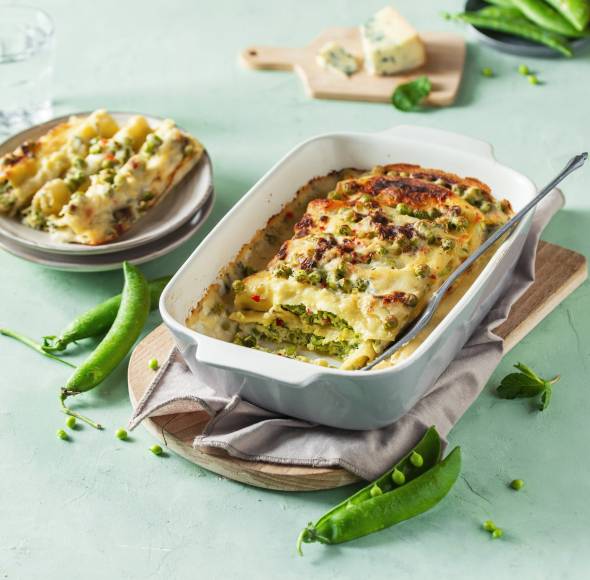 Überbackene Erbsen-Ricotta-Röllchen