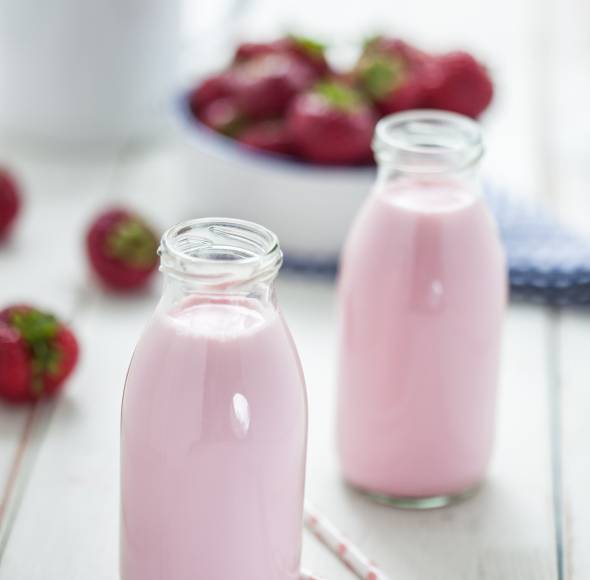 Erdbeer-Himbeer-Trinkjoghurt