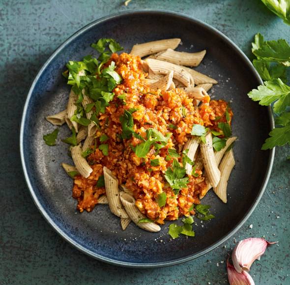 Blumenkohl-Bolo mit Pasta