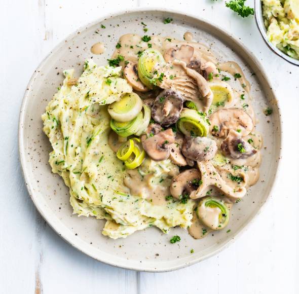 Pilzragout mit Kartoffelpüree