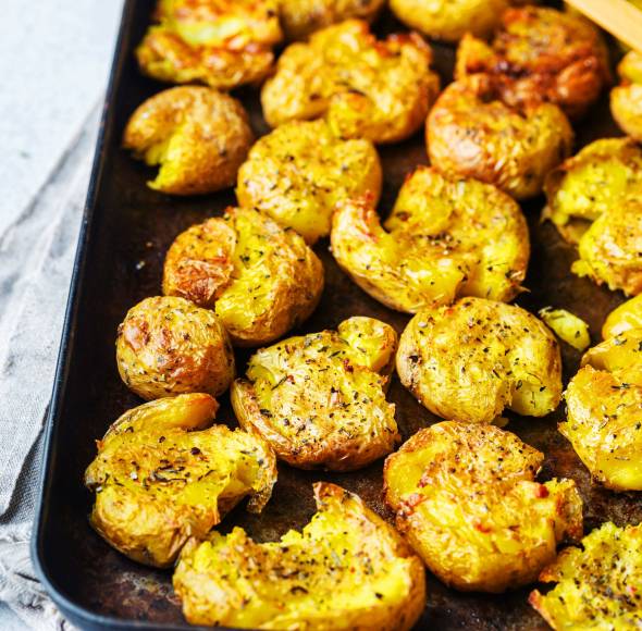 Smashed Potatoes mit Knoblauch