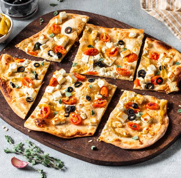 Flammkuchen griechisch