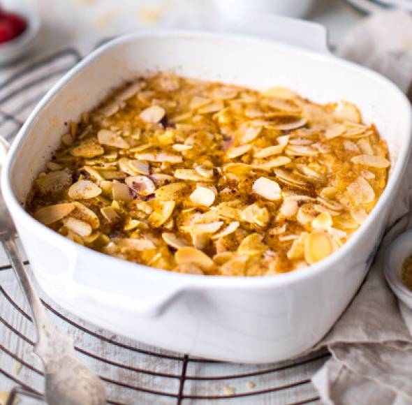 Milchreisauflauf mit Mandeln
