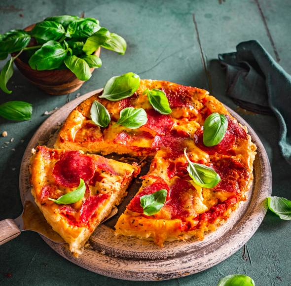 Pizza-Quiche mit Salami