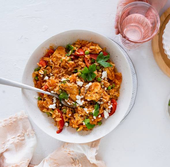 Reispfanne Djuvec-Art mit Geschnetzeltem