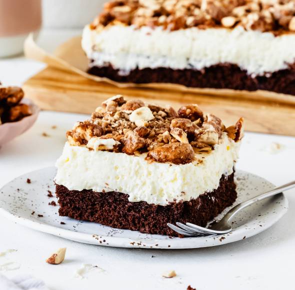 Gebrannte-Mandel-Blechkuchen