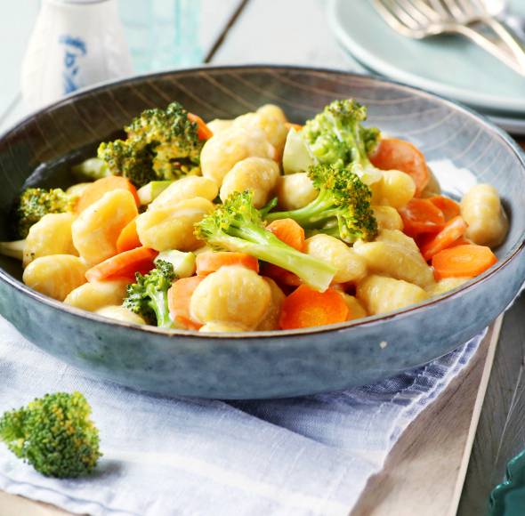 Gemüse-Gnocchi in Gorgonzolasoße
