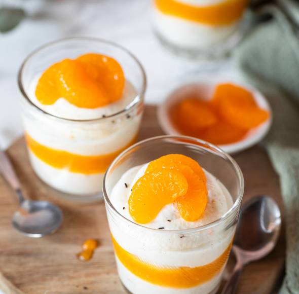 Mandarinen-Quark mit Sahne