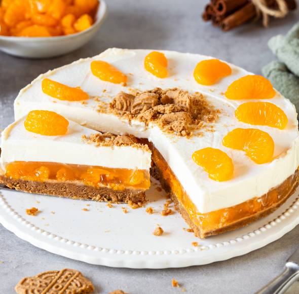 No-Bake-Spekulatiustorte ohne Gelatine