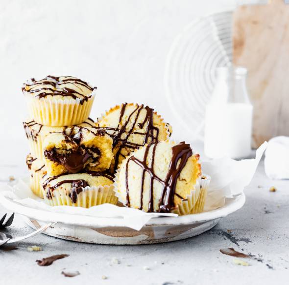 „Nutella"-Muffins mit flüssigem Kern