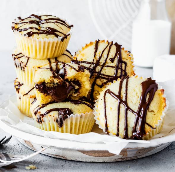 „Nutella"-Muffins mit flüssigem Kern