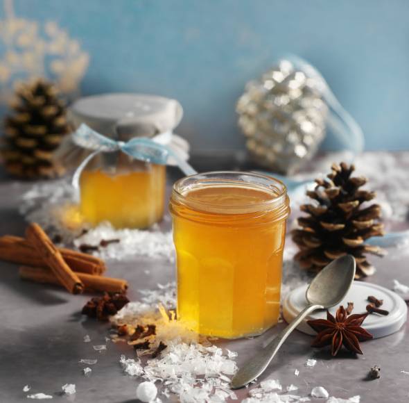 Weißes Glühweingelee