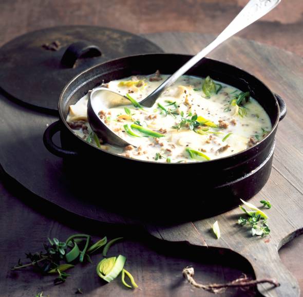 Käsesuppe mit Lauch