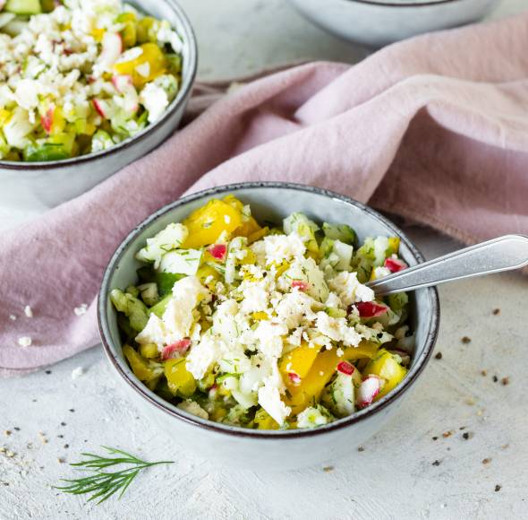 Ratz-Fatz-Gemüsesalat mit Feta