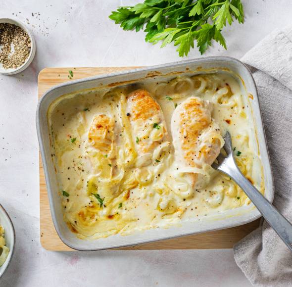 Zwiebel-Sahne-Hähnchen