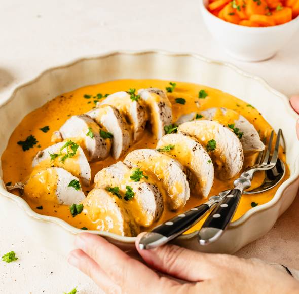 Schweinefilet mit Curry-Sahne-Soße