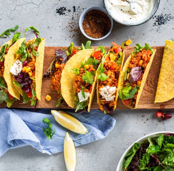 Tacos mit Grünkern-Hack