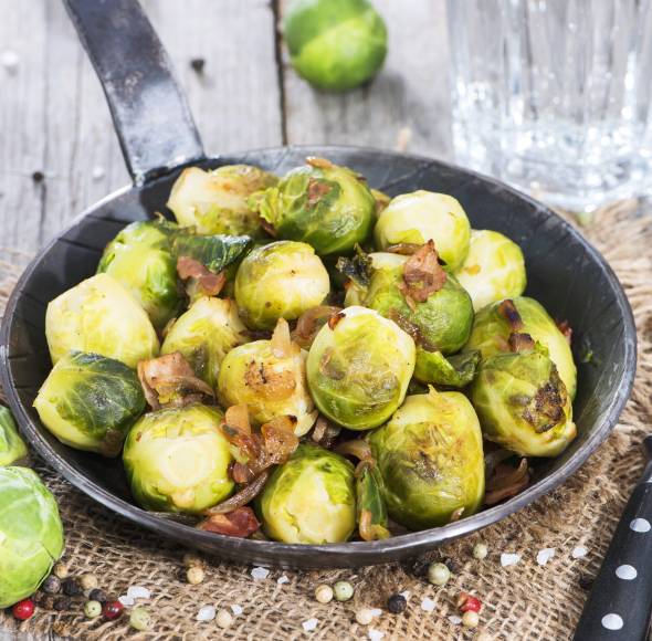 Gebratener Rosenkohl mit Speck