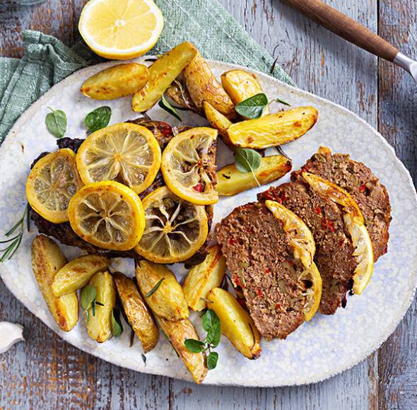 Hackbraten mit Rosmarinkartoffeln