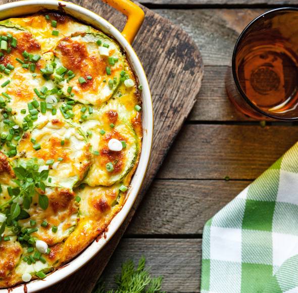 Kartoffel-Gratin mit Zucchini