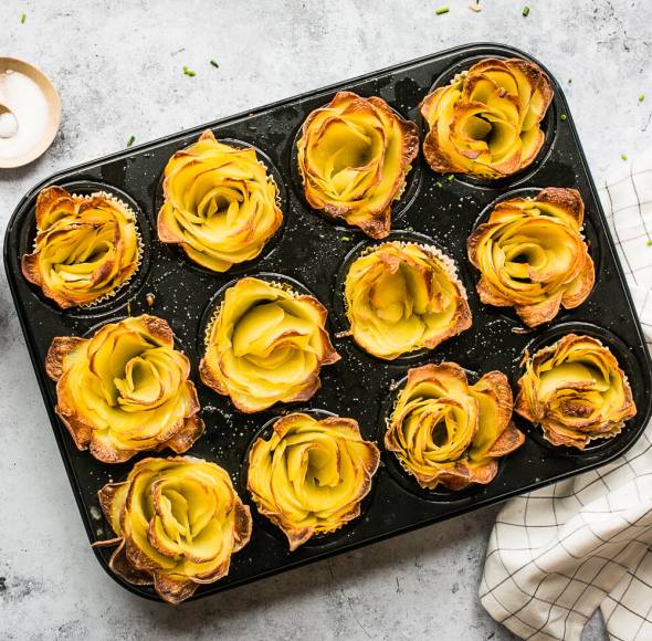 Kartoffelrosen mit Knoblauch