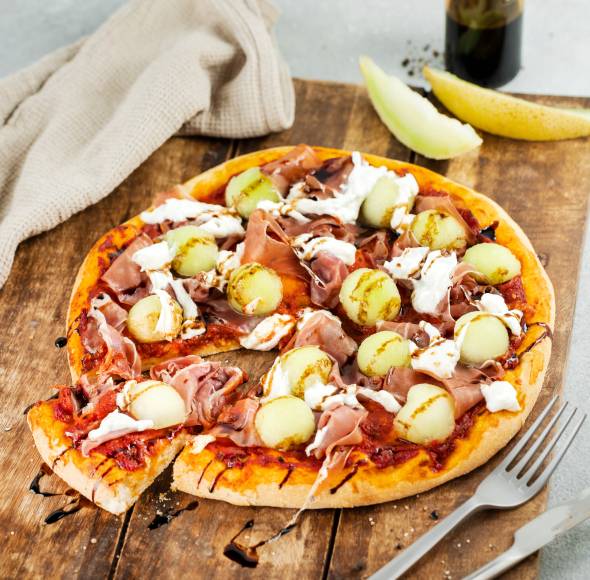 Melonen-Parma-Pizza