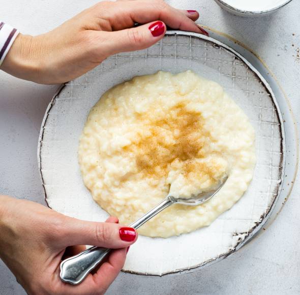 Milchreis mit Vanillepudding